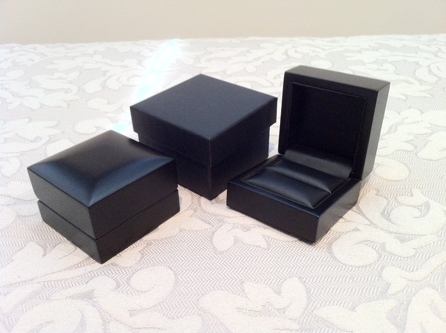 Black in Black Elegance Ring Box and 2 Piece Packer Box