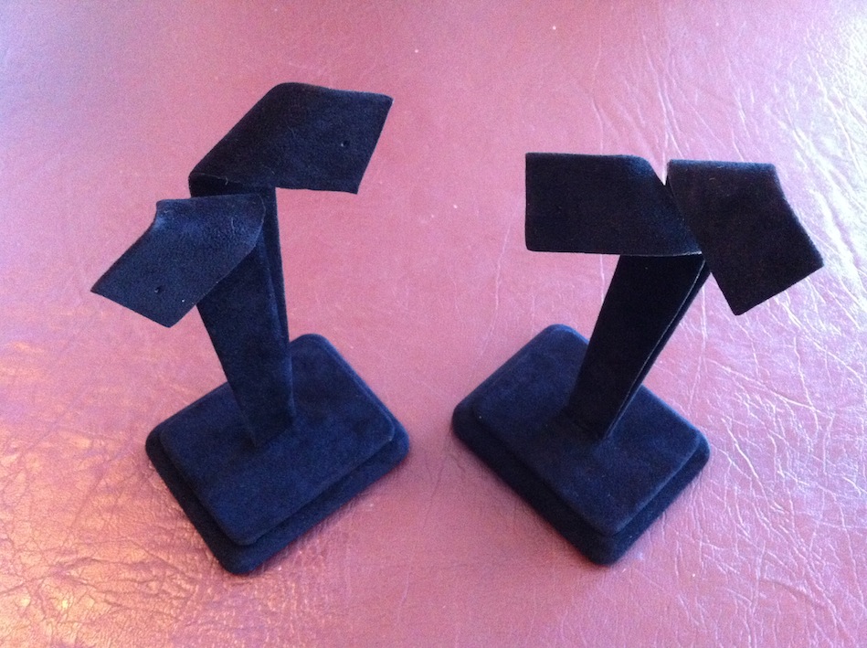 Black Suede Square Earring Stand (small)