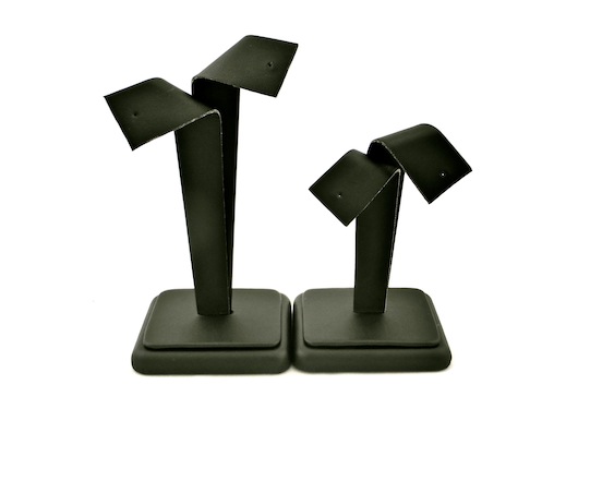 Black Leatherette Bow Earring Stand