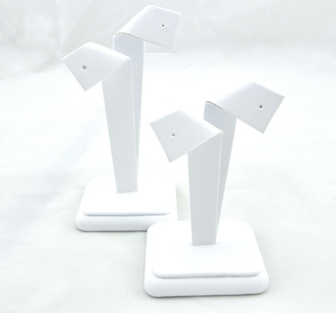 White Leatherette Bow Earring Display