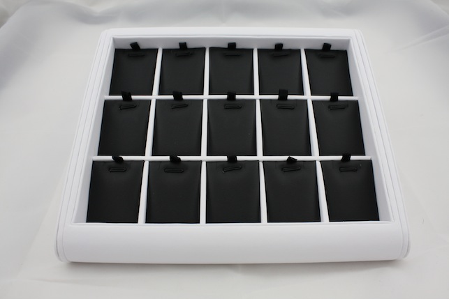 White Pendant Tray with Black inserts