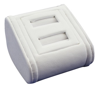 White Leatherette (2) Ring Display