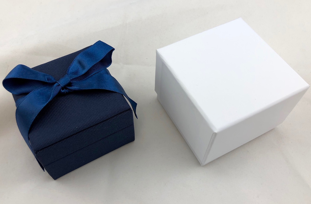 Blue Ribbon Earring Box and Packer