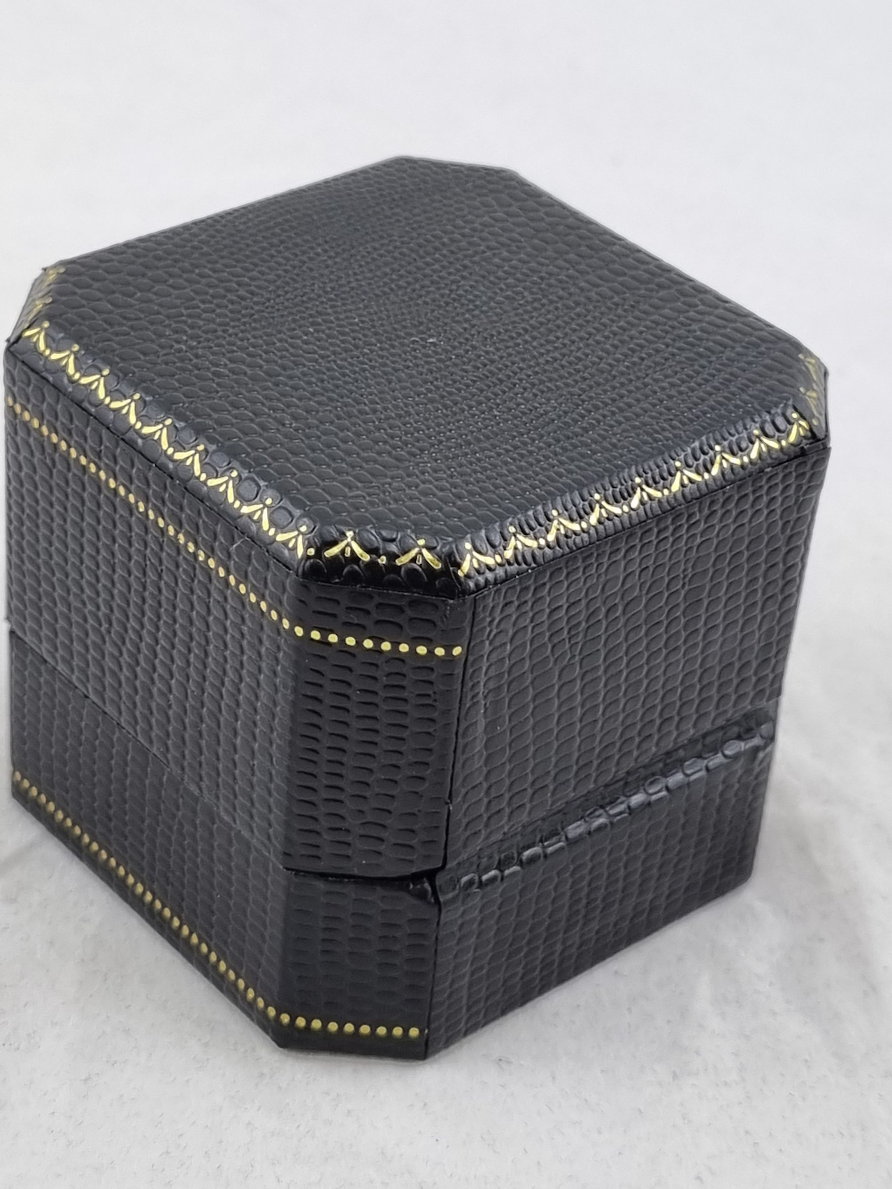 Black Antique Style Ring box. Rear view.