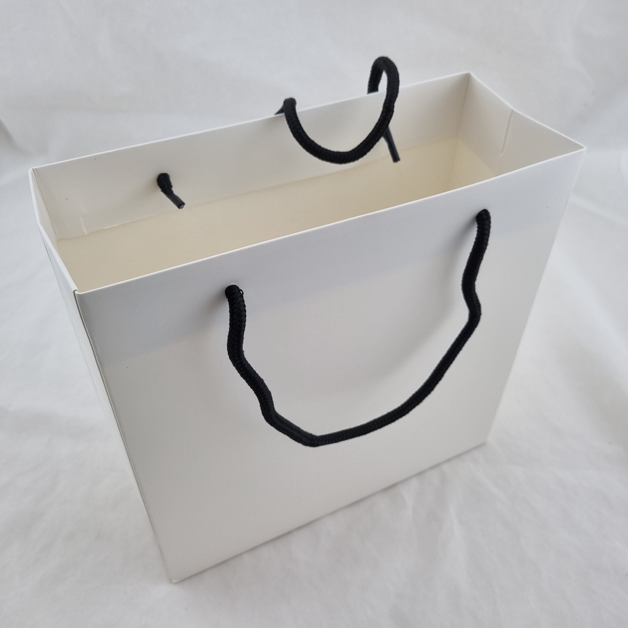 Matte White Carry Bag (Large) with black rope handles