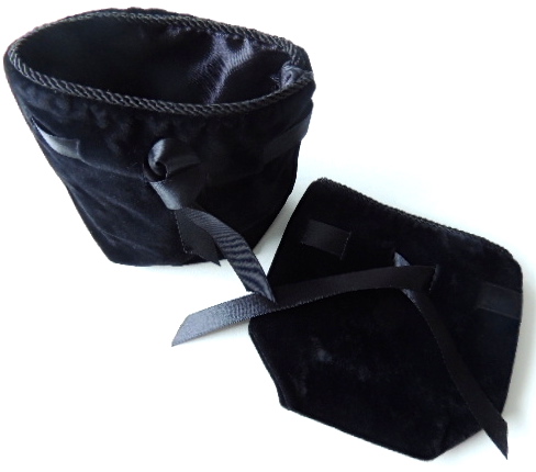 Black Velvet Pouch with Ribbon