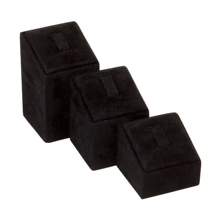 Contemporary Ring Stand Large - Black Suede