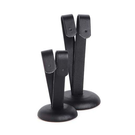 Drop Earring Stand Black Leatherette